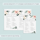 Summer Bridal Shower Games and Activities Printable