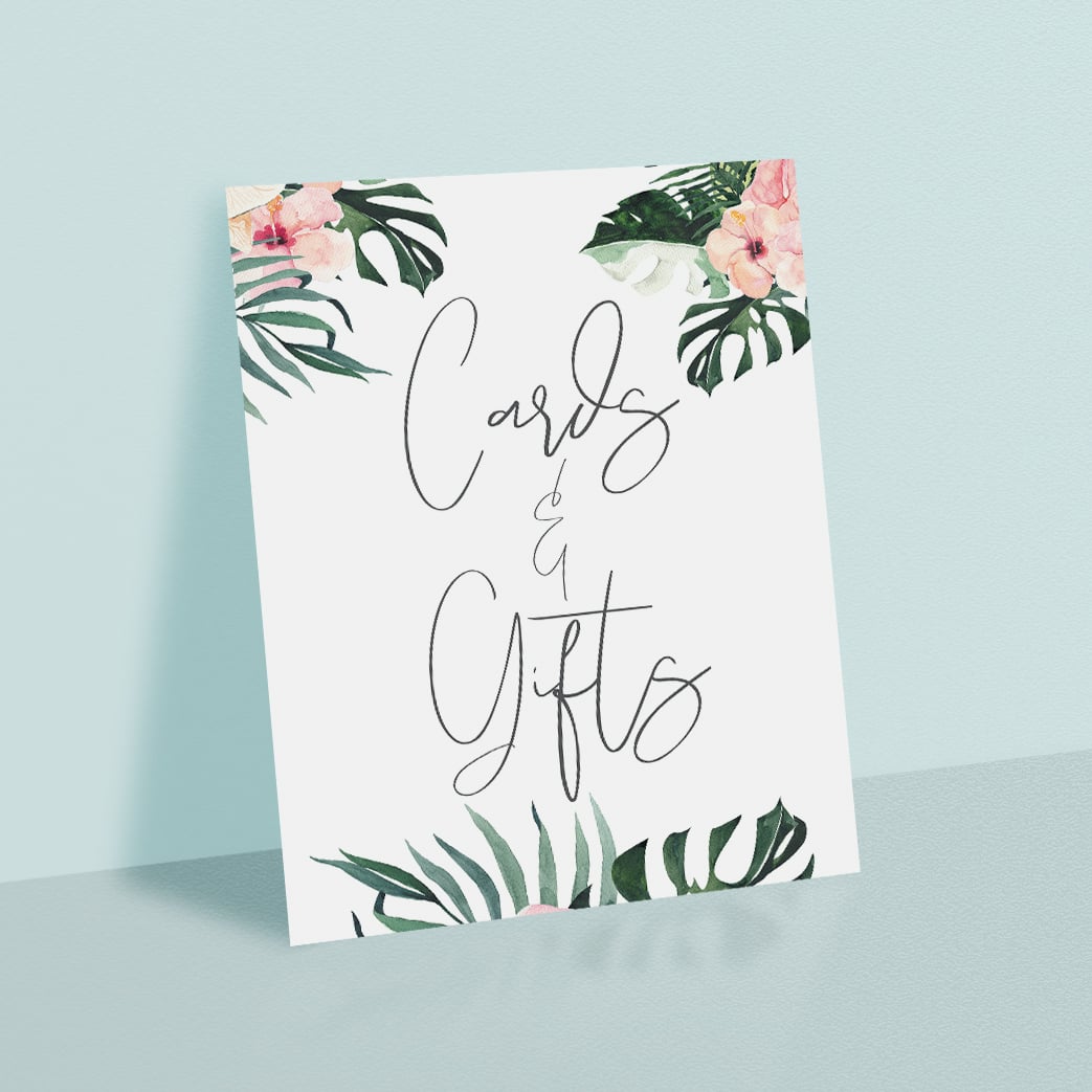 Watercolor tropical leaves party decor by LittleSizzle