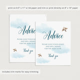 Editable advice game for blue baby shower by LittleSizzle