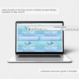 Editable diaper raffle cards for whale baby shower by LittleSizzle