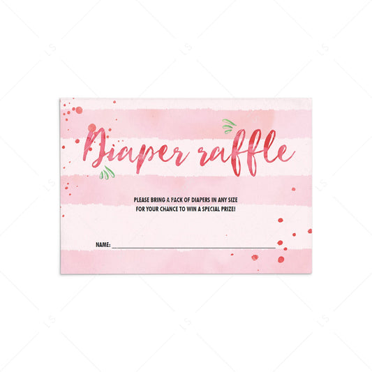 Summer baby shower diaper raffle cards by LittleSizzle