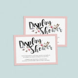 Display Shower Insert Card Pink Floral