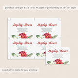 Display Shower Insert Card with Red and White Flowers