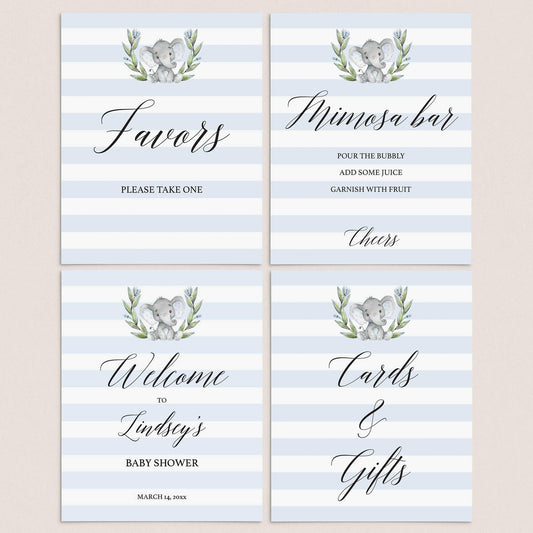 Printable Elephant Themed Baby Shower Decor Pack by LittleSizzle