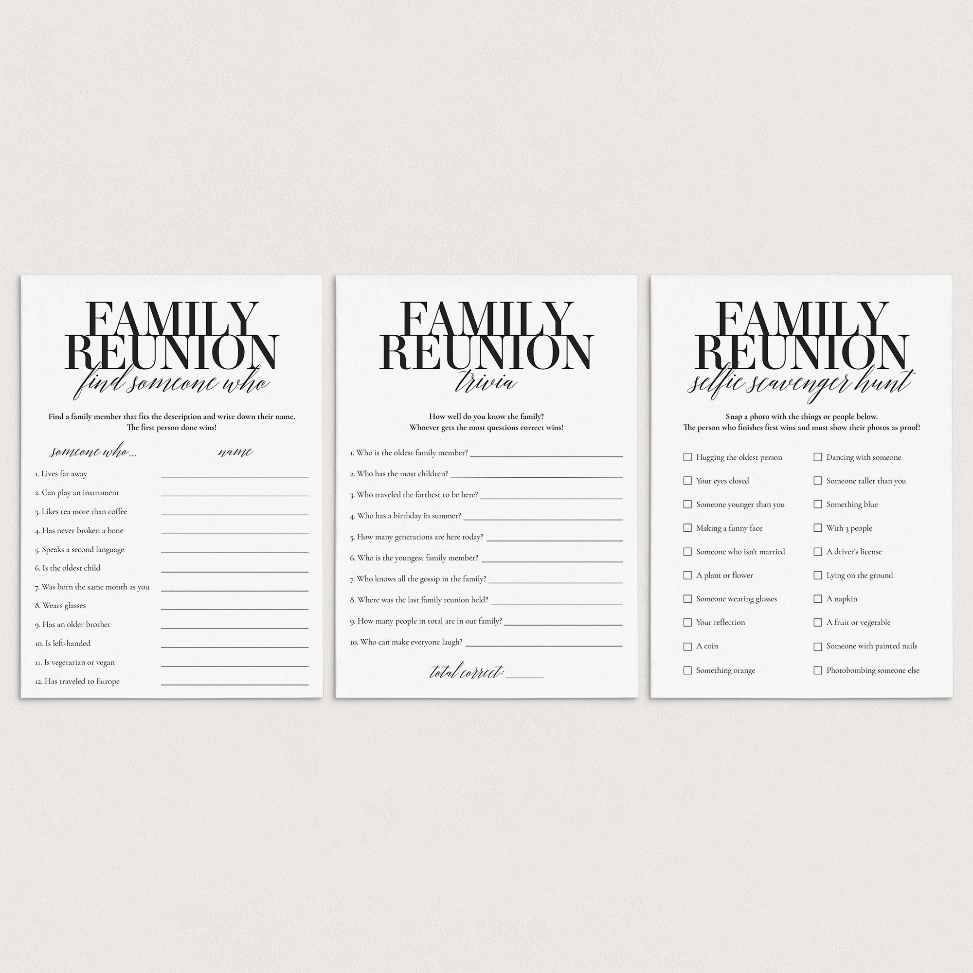 Fun Family Reunion Icebreakers by LittleSizzle