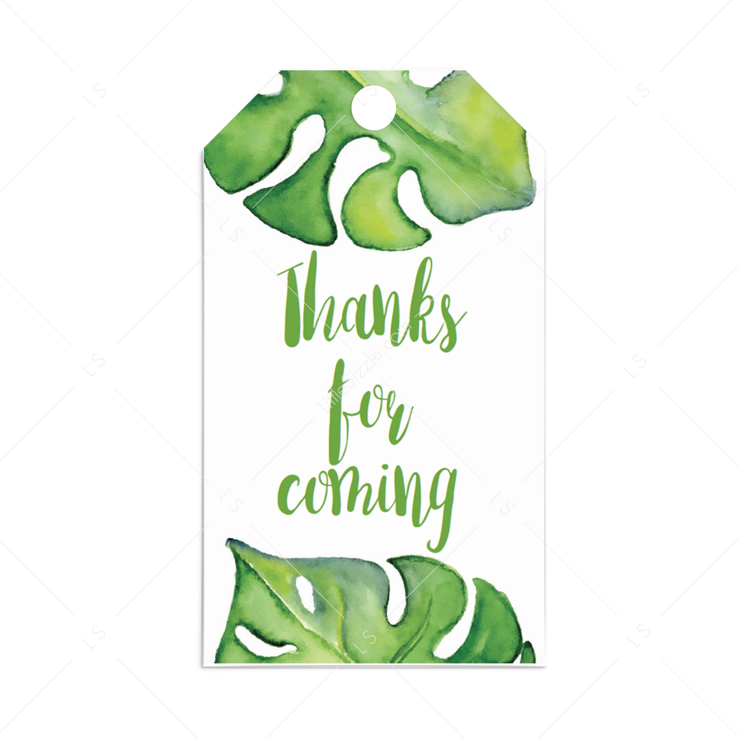 Printable banana leaf favor tag template by LittleSizzle