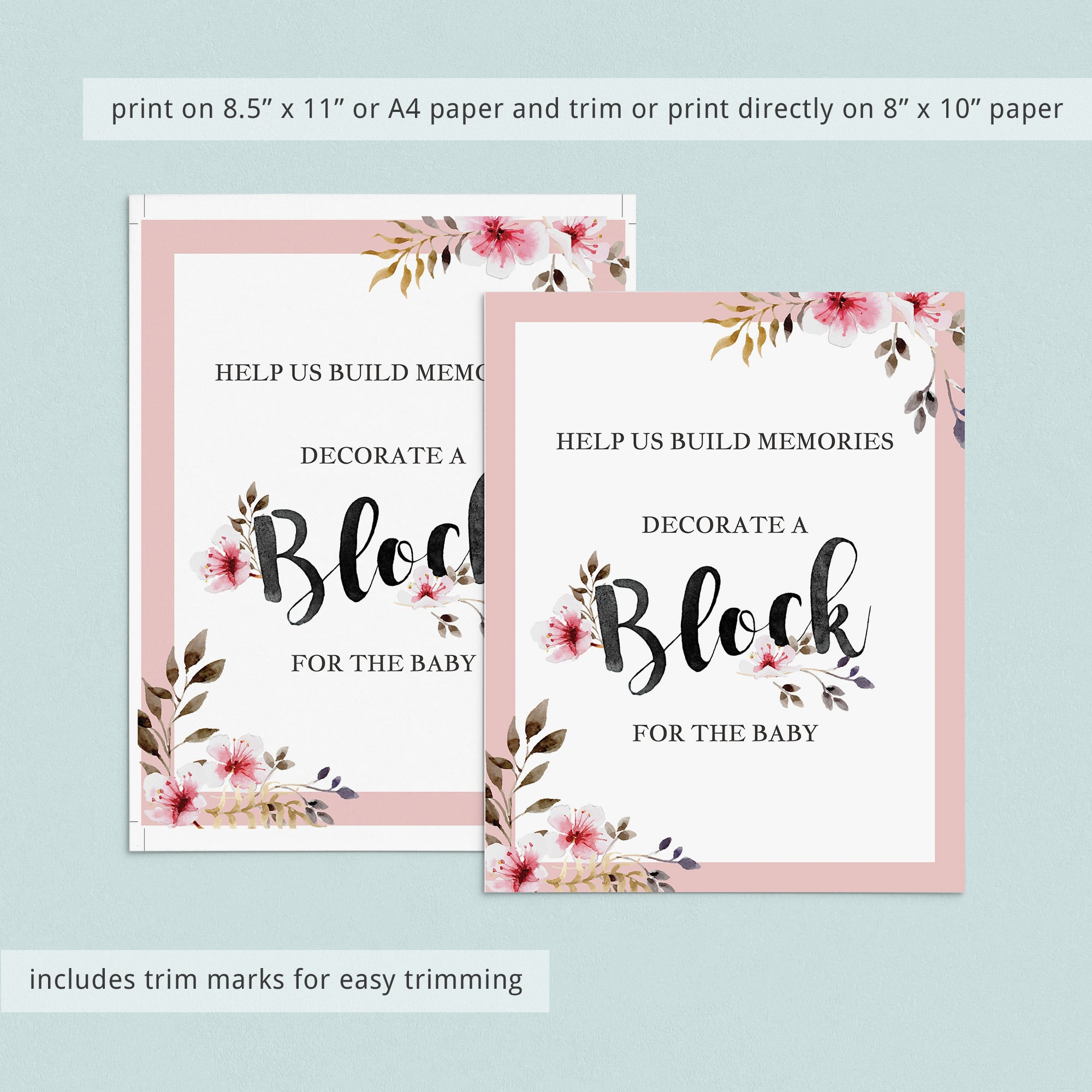 Watercolor baby shower table top decorations by LittleSizzle