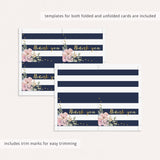 Gold and navy thank you cards printable by LittleSizzle