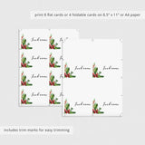 Holiday Theme Buffet Card Template