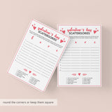 Printable and Virtual Scattergories Game for Galentine's Day Party
