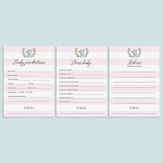 Elephant themed baby shower printables by LittleSizzle
