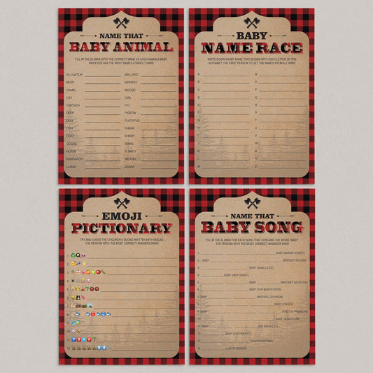 Lumberjack baby shower game package printable by LittleSizzle