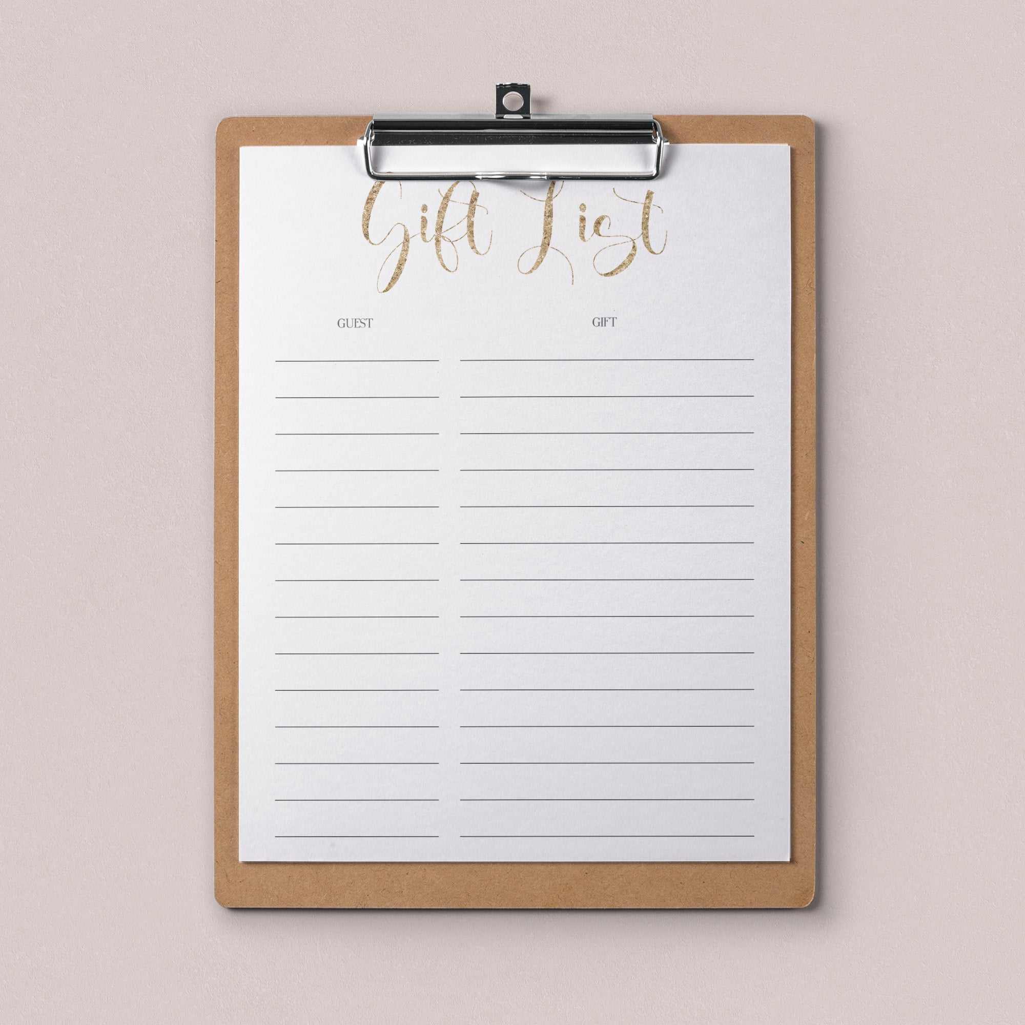 Printable Baby Shower Gift List Sheet by LittleSizzle