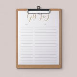 Printable Baby Shower Gift List Sheet by LittleSizzle