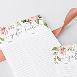 Watercolor flowers baby shower gift lists by LittleSizzle
