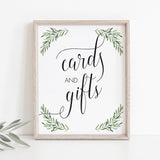 Gift Table Sign Printable Greenery