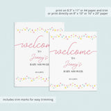 Pink, Mint and Yellow Baby Shower Decor Bundle for Girl