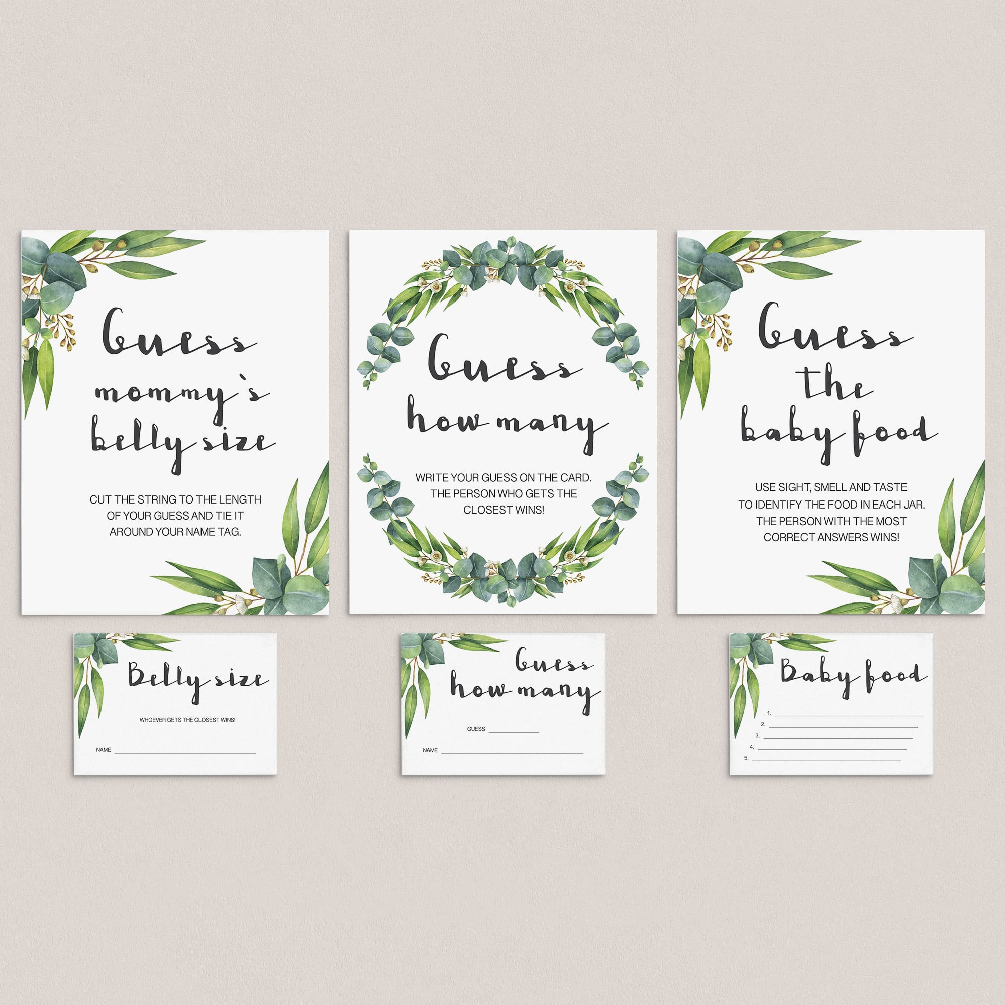 Botanical baby shower games printable games bundle by LittleSizzle