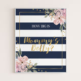 Printable sign and cards for how big is mommys belly game by LittleSizzle