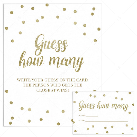 Gender neutral baby shower guessing game cards and sign by LittleSizzle