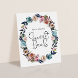 Spring baby shower decorations floral guest book table sign by LittleSizzle