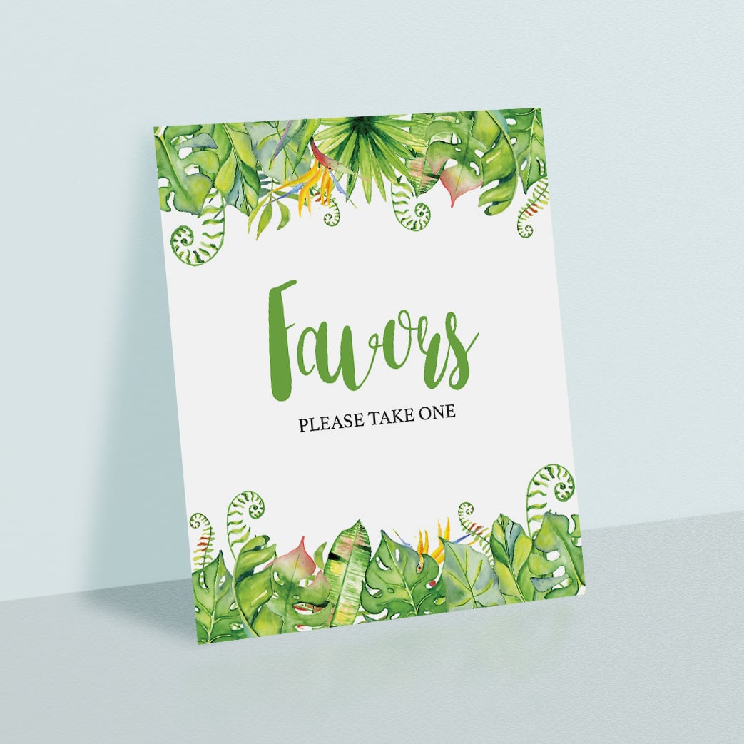 Editable banana leaf welcome sign for baby party by LittleSizzle