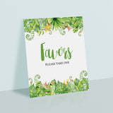 Luau Party Favors Sign Printable