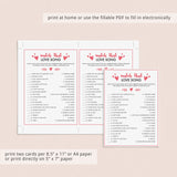 Printable & Virtual Match That Love Song Game Download