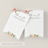 Boho Baby Shower Game Who Am I Instant Download