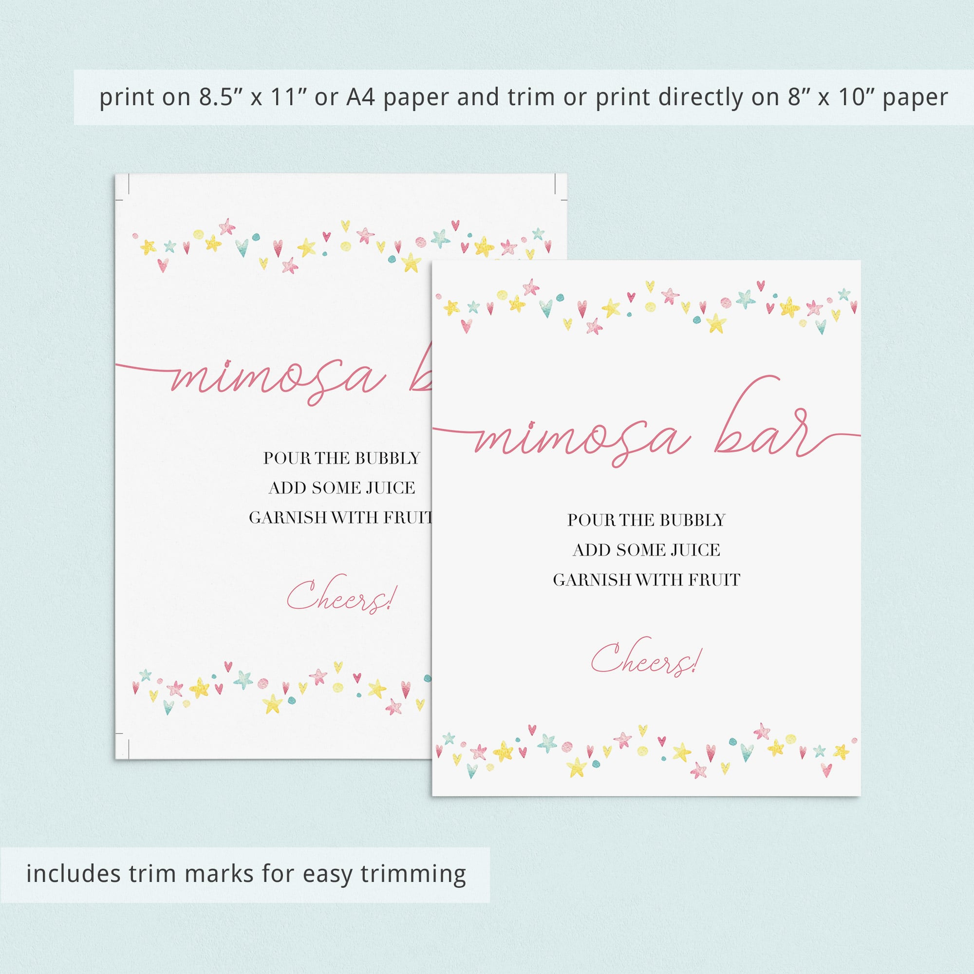 Rainbow shower mimosa bar sign by LittleSizzle