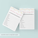 Printable Rainbow Baby Shower Game Who Knows Mommy Best