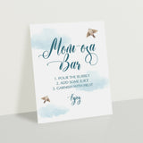 Blue Cloud Baby Shower Momosa Bar Printable