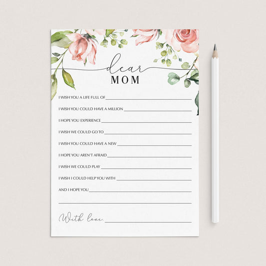 Dear Mom Letter Wishes for Mother's Day Template by LittleSizzle