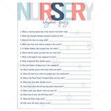 Printable nursery rhyme quiz for winter baby shower by LittleSizzle