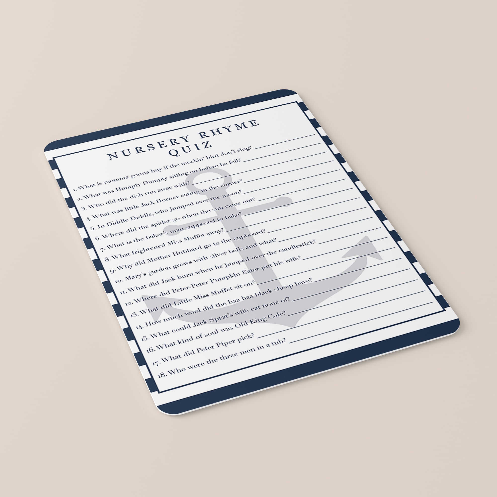 Printable nursery rhyme for baby boy shower download by LittleSizzle