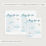 Instant download blue clouds boy shower games by LittleSizzle