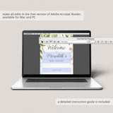 Garden Themed Baby Shower Welcome Sign Template