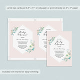 Blush Baby Shower Invitation Set with Flowers