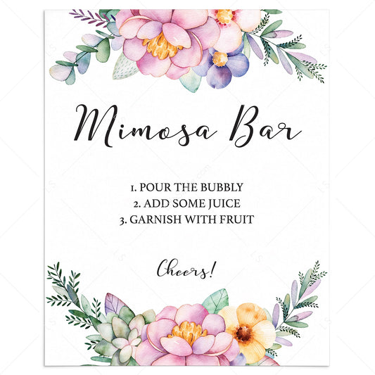 Pink purple flower mimosa bar printable by LittleSizzle