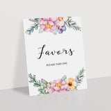 Favors sign for floral shower instant download PDF by LittleSizzle
