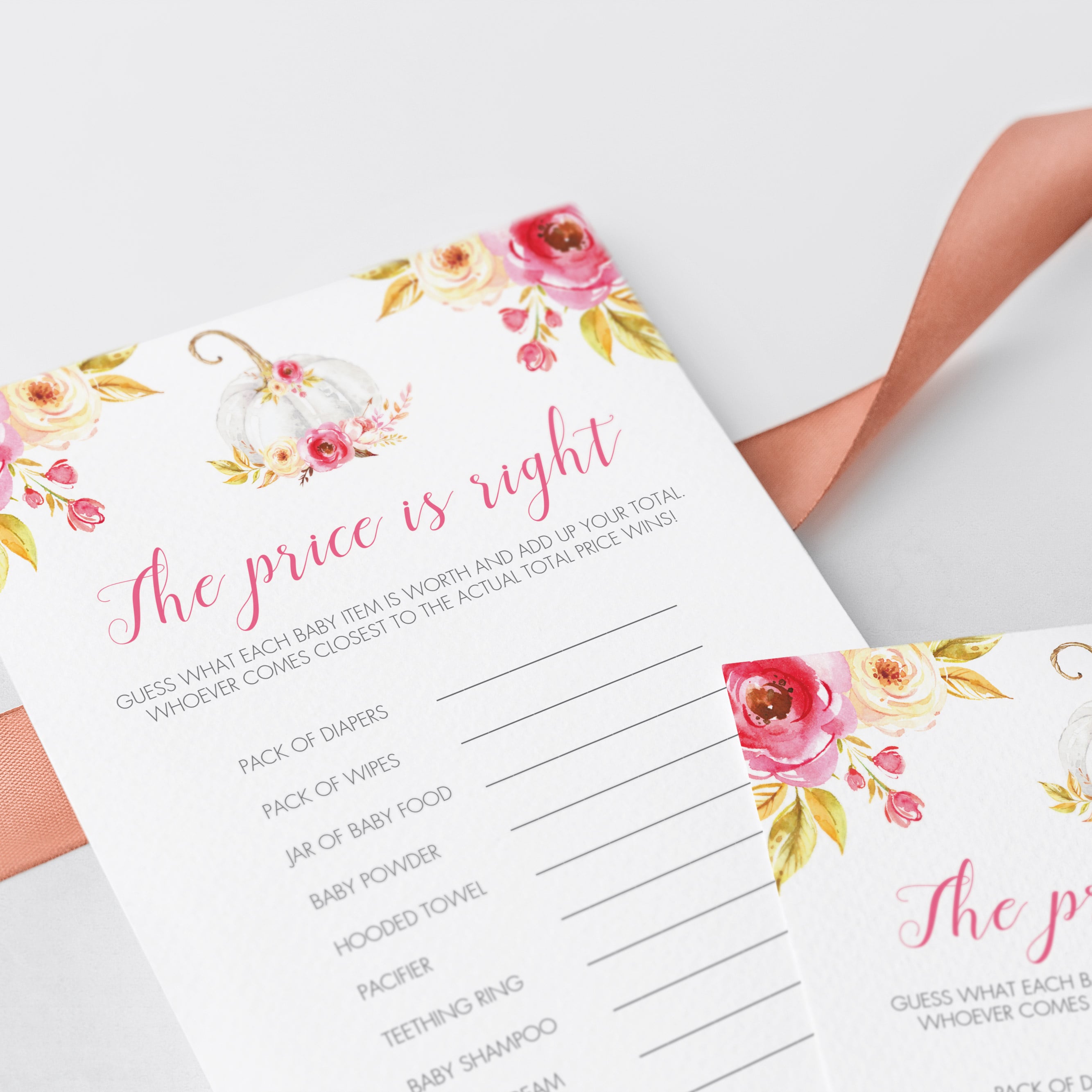 Guess the price baby shower games for girl by LittleSizzle