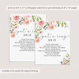 Don't Say Wedding Game for Bridal Shower Floral Theme