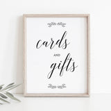 Black and White Cards and Gifts Sign Printable