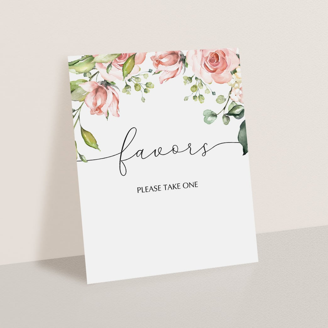 garden party favors sign instant download
