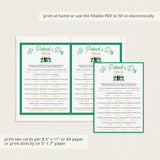 St. Patrick's Day Trivia Printable & Virtual Quiz Templates