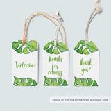 Printable thanks for coming label with banana leaves by LittleSizzle