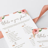 Phone Raid Game Printable for Tribal Baby Shower Party