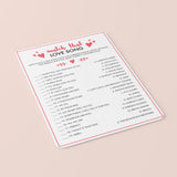 Printable & Virtual Match That Love Song Game Download