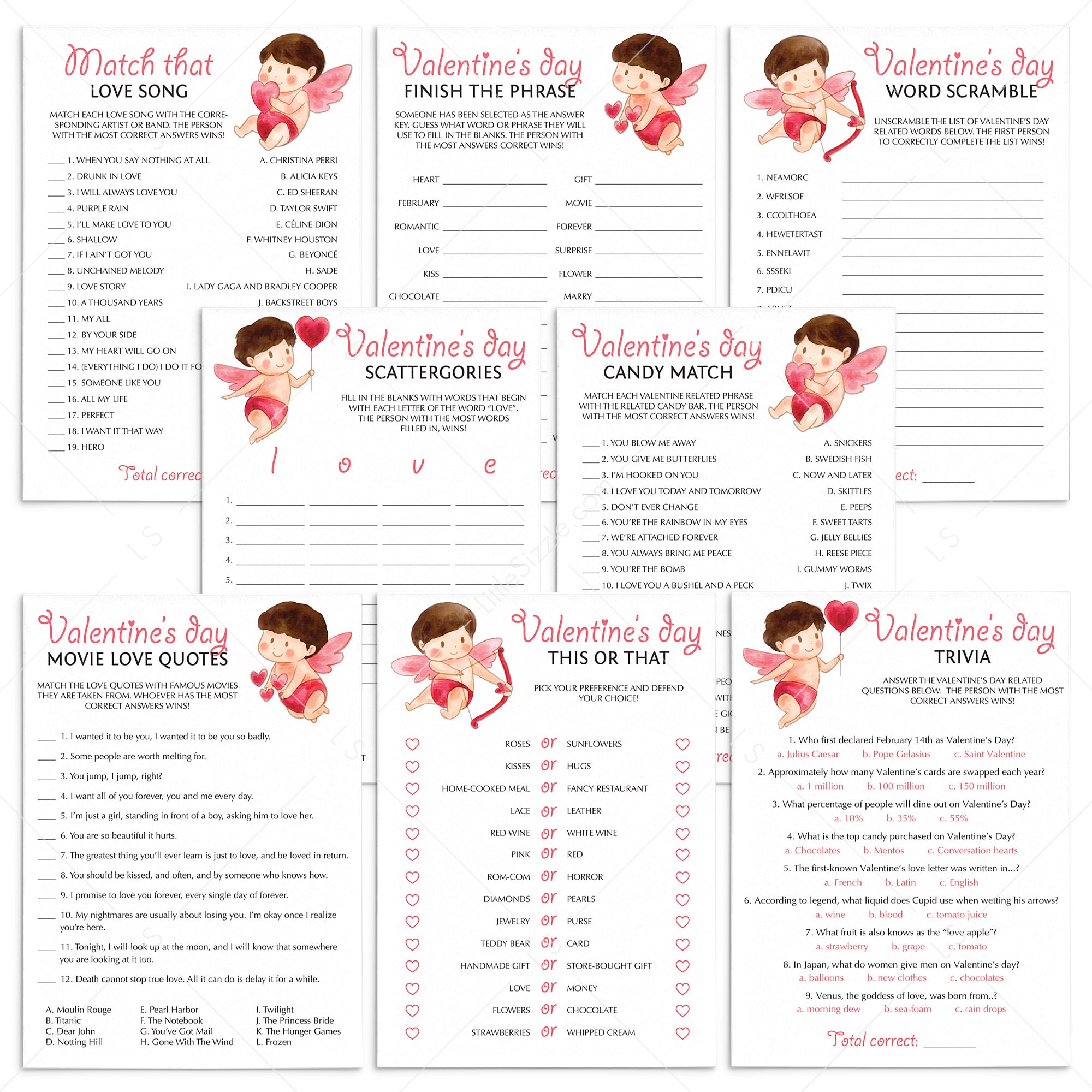8 Valentine's Day Games to Print or Play Online by LittleSizzle