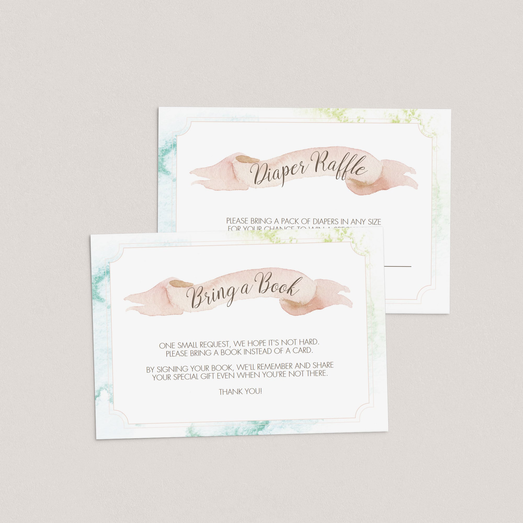 Watercolor baby shower invite inserts by LittleSizzle